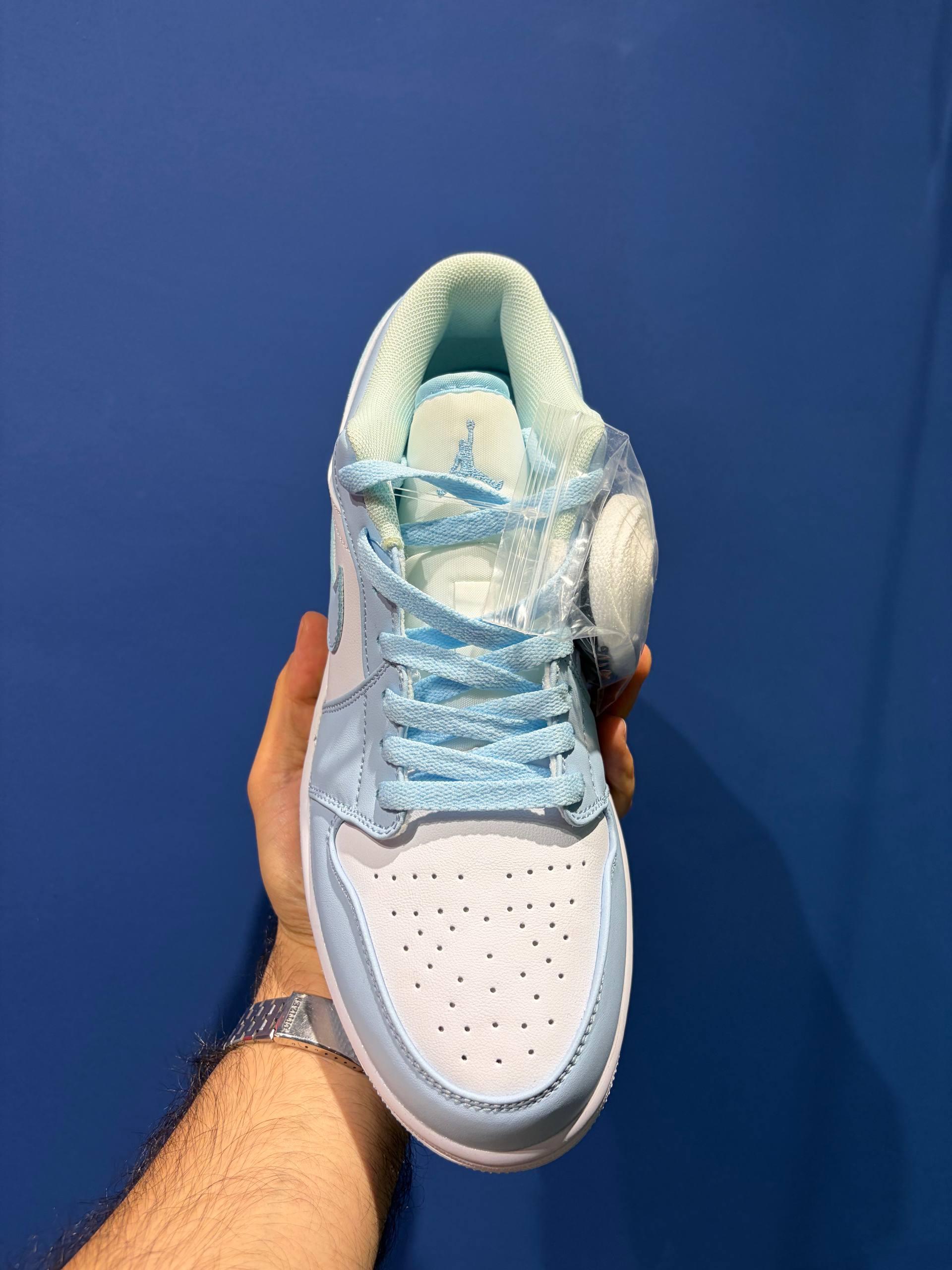 Nike air jordan 1 low ice blue نایک ایر جردن 1 لو آیس بلو
