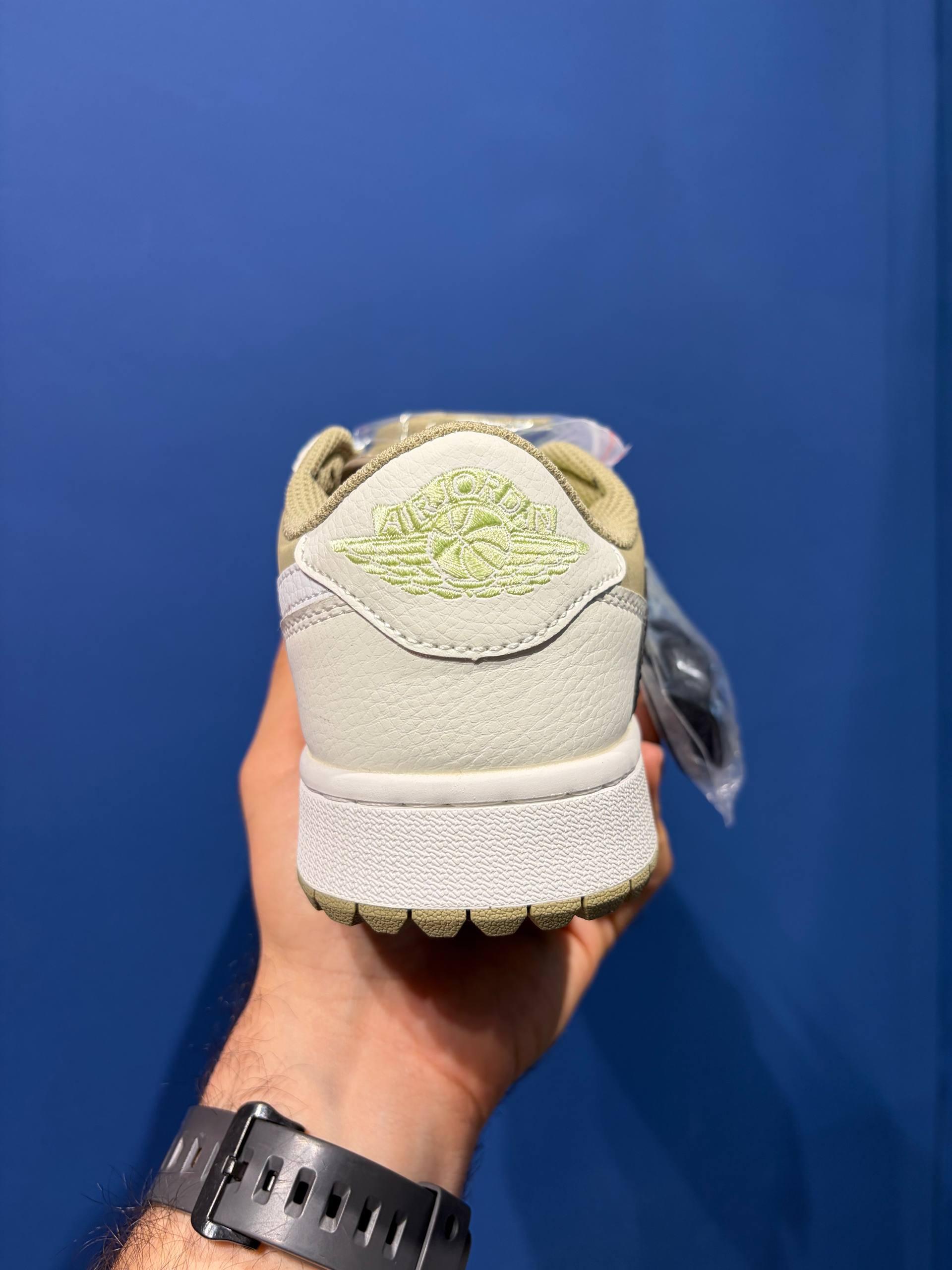 Nike air jordan 1 retro low golf travis scott neutral olive نایک ایر جردن ترویس اسکات گلف زیتونی
