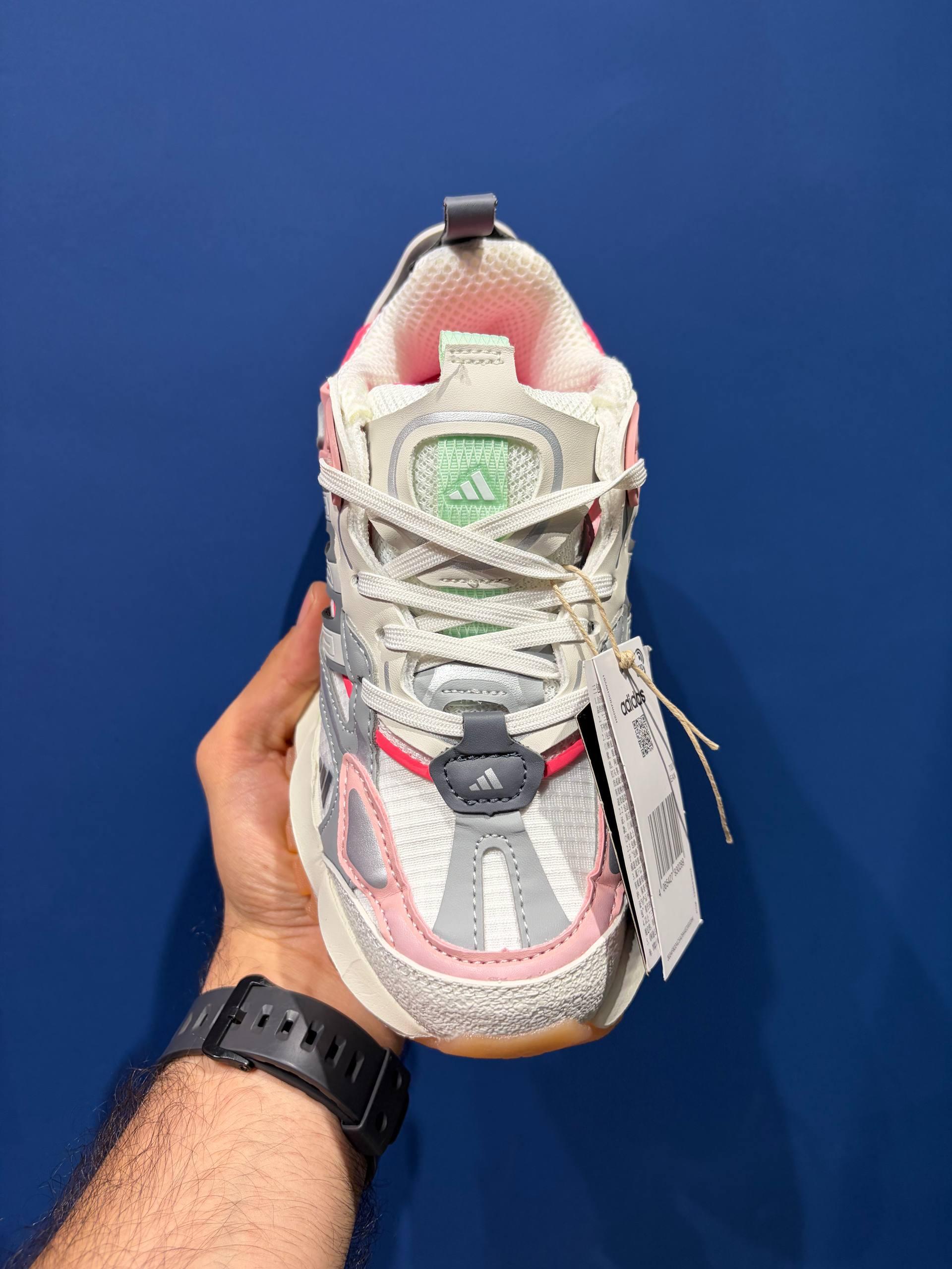 Adidas deluxe white grey pink آدیداس دیلاکس صورتی